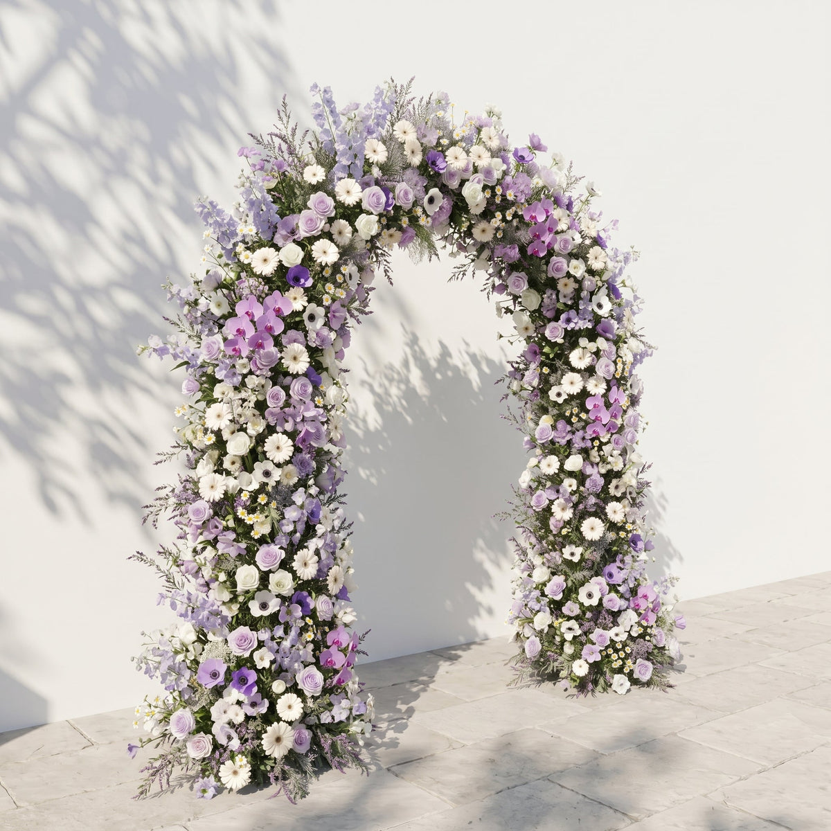 Lumvale floral arch: New Luxury Purple Floral Arch with Purple Roses and White Daisy Floral Arch for Weddings & Events & Events Decor Incuding Frame | Event Floral Decor
