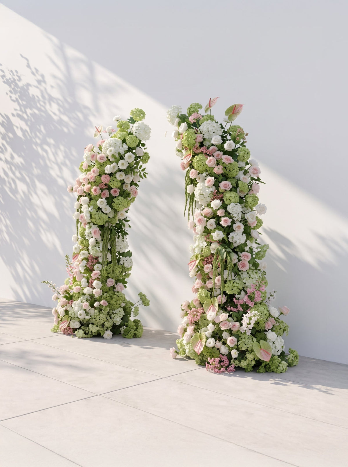 Malmora Luxury Horn Shaped Flower Arch with Frame for Wedding Party Event Backdrop Decoration — right view