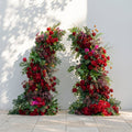 Marellyn Horn Arch: Luxury Floral Arch with Red Roses and Greenery Floral Arch for Garden Weddings & Chrismas Events Decor Incuding Frame | Ceremony & Event Decor