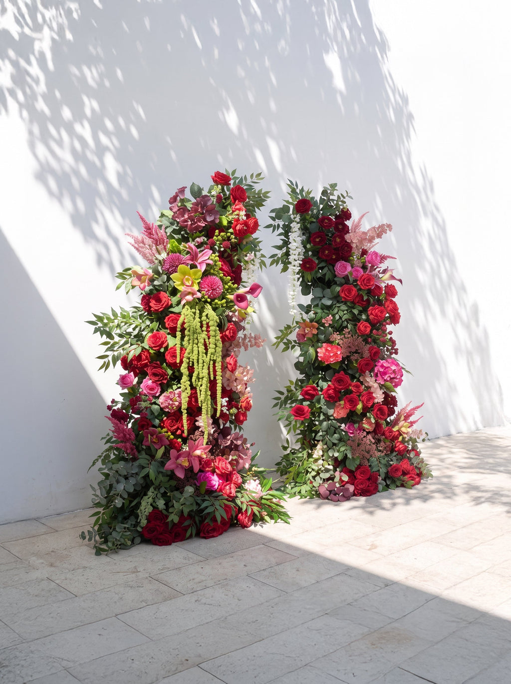 Marelmira Luxury Horn Shaped Flower Arch with Frame for Wedding Party Event Backdrop Decoration — left view