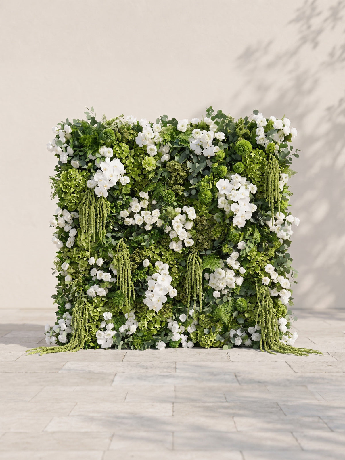 Marirae: 5D Fabric Artificial rolling up curtain flower wall — front view