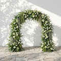Mavenena floral arch: Classic Sage Green Floral Arch with White Calla Lily Floral Arch for Weddings & Events & Events Decor Incuding Frame | Event Floral Decor