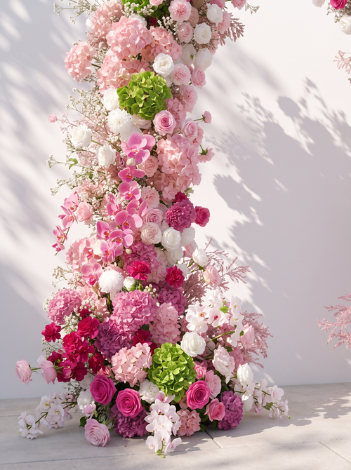 Moraria Luxury Horn Shaped Flower Arch with Frame for Wedding Party Event Backdrop Decoration — floral detail