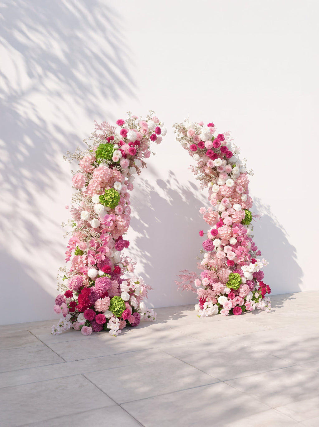 Moraria Luxury Horn Shaped Flower Arch with Frame for Wedding Party Event Backdrop Decoration — left view
