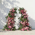 Morbelle Horn Arch: Blush Pink Roses Floral Arch with Greenery for Luxury and Natural Garden Weddings & Events Decor Incuding Frame | Event Floral Decor