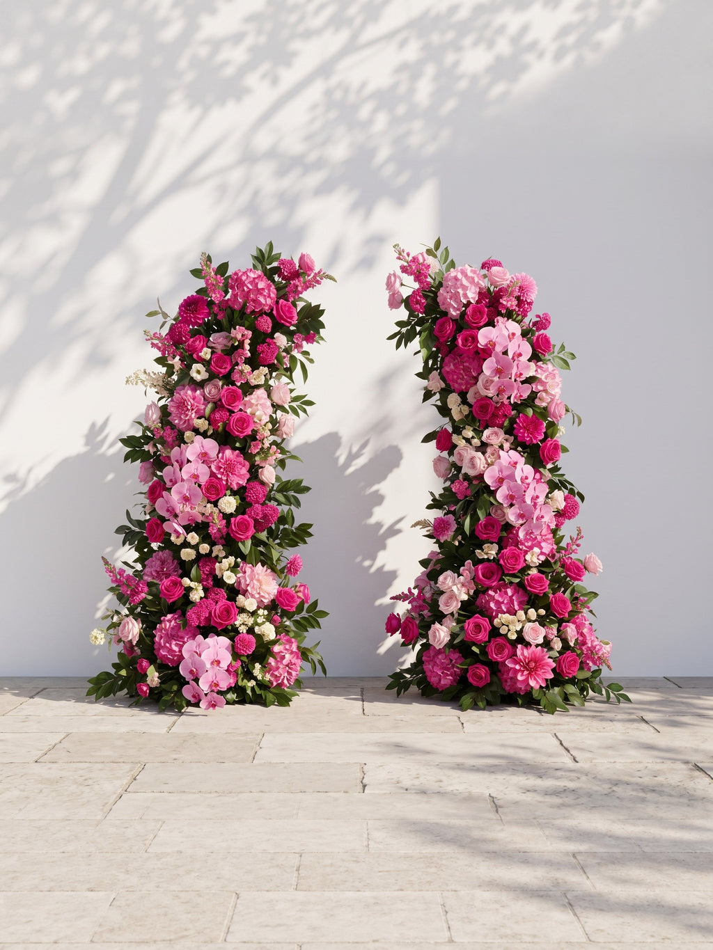 Moressa Luxury Horn Shaped Flower Arch with Frame for Wedding Party Event Backdrop Decoration — front view