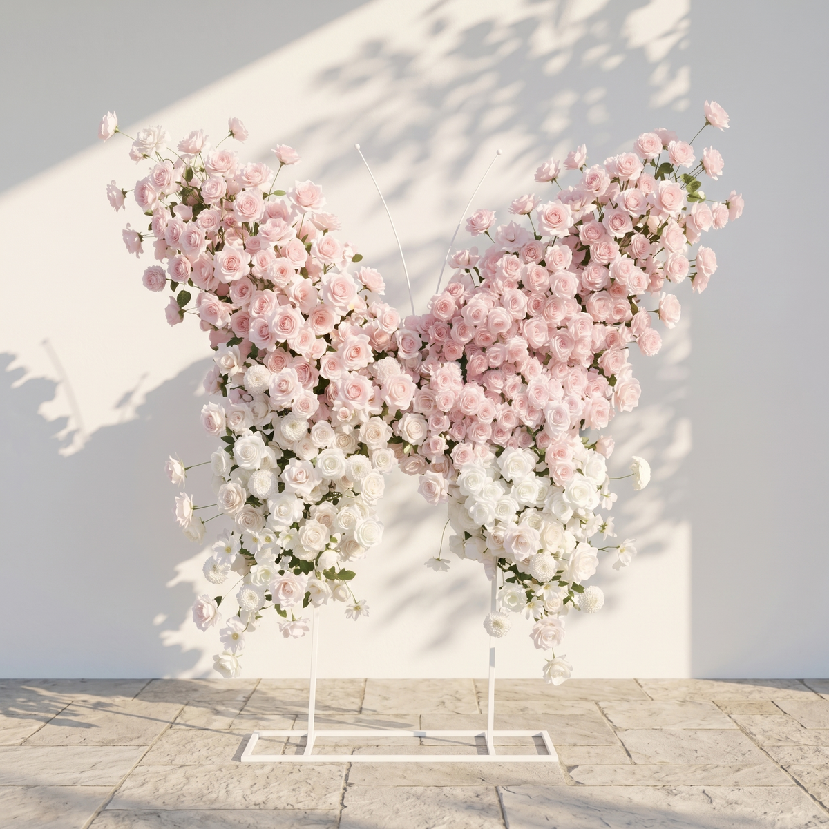 Morviane: Exquisite Pink Butterfly-Shaped Flower Wall for Luxury Events & Parties Backdrop | Wedding & Celebration Collection | Free Shipping