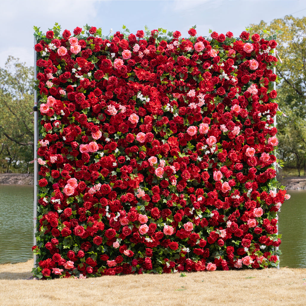 Noelle：3D Fabric Artificial rolling up curtain flower wall Free Shipping