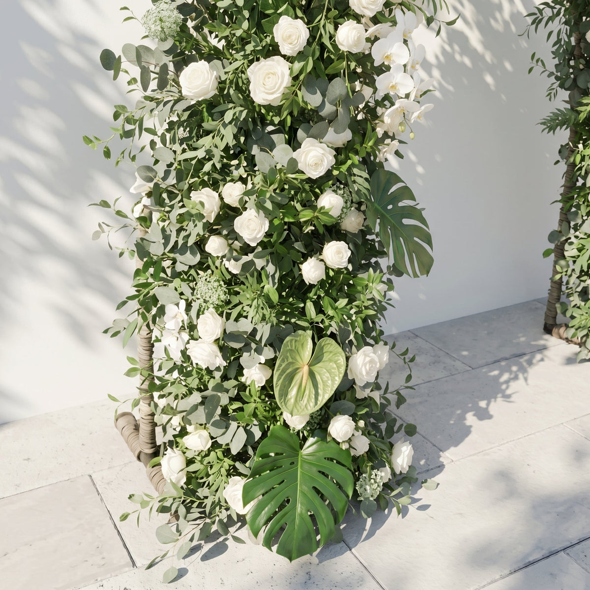 Norenina Round Arch: New Luxury Classic White & Green Floral Arch for Weddings & Events & Events Decor Incuding Frame | Event Floral Decor