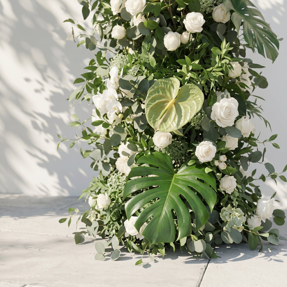 Norenina Round Arch: New Luxury Classic White & Green Floral Arch for Weddings & Events & Events Decor Incuding Frame | Event Floral Decor