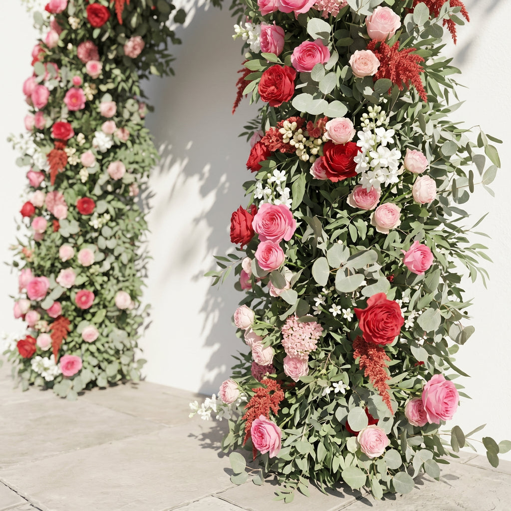 Novmora: New Luxury Flower arch with Dusty Pink Roses and Greenery for Weddings & Events & Events Decor Incuding Frame | Ceremony & Event Decor