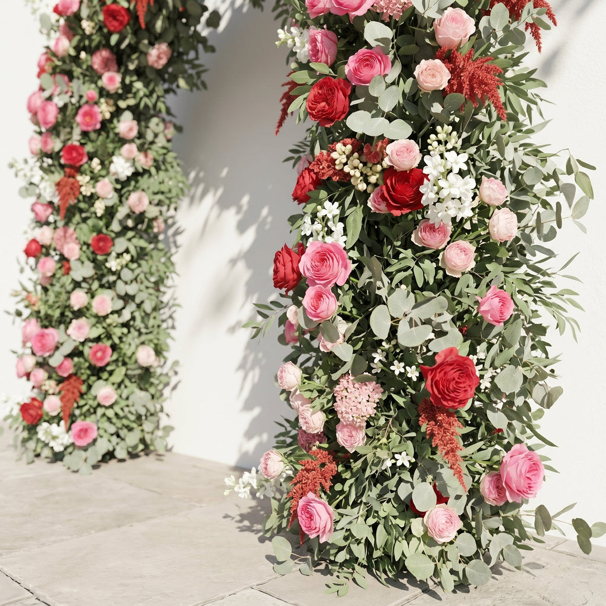Novmora: New Luxury Flower arch with Dusty Pink Roses and Greenery for Weddings & Events & Events Decor Incuding Frame | Ceremony & Event Decor