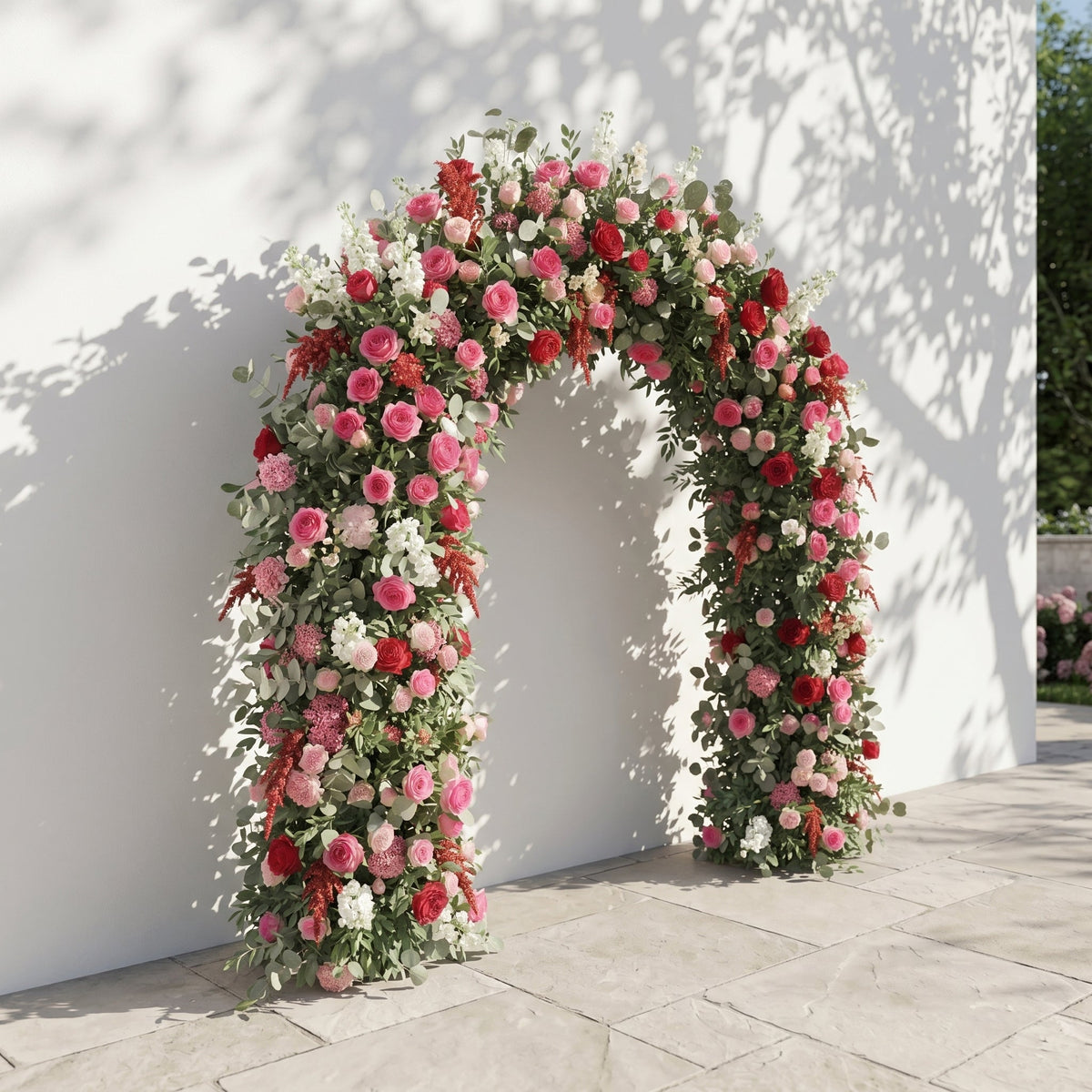 Novmora: New Luxury Flower arch with Dusty Pink Roses and Greenery for Weddings & Events & Events Decor Incuding Frame | Ceremony & Event Decor