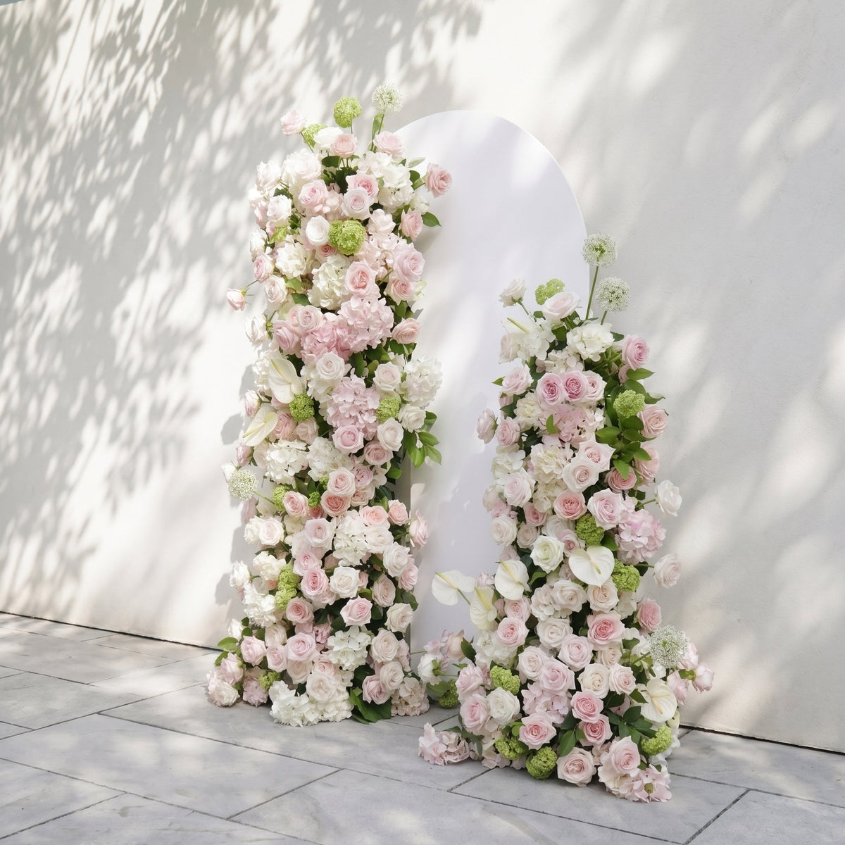 Pink White Rose Calla Lily Wedding Background Arch KT Backdrop (Excludes Frame)+Rosado Flower Runner | Event Floral Decor