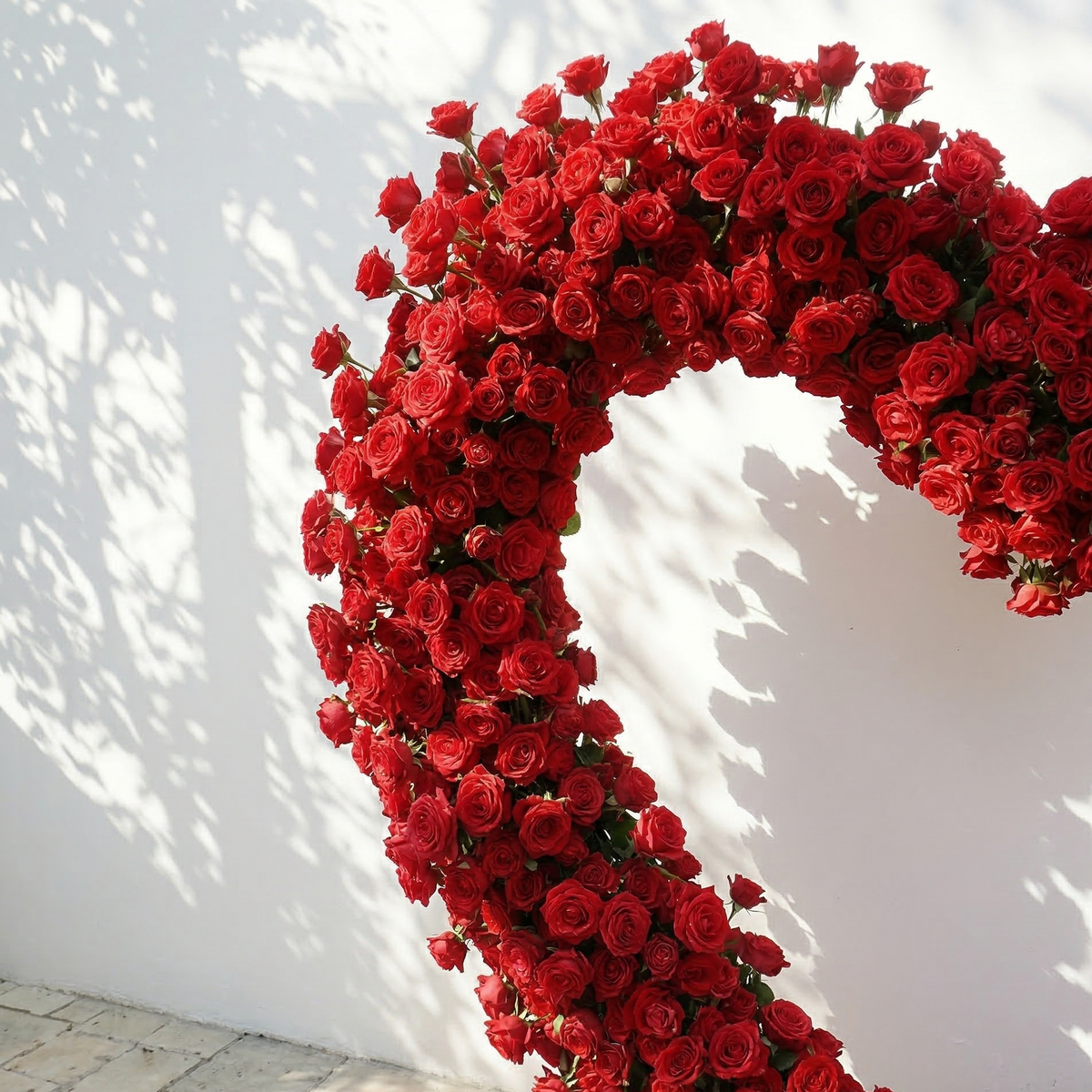 Nymera: Luxury Red Rose Heart Arch Decor for Proposal and Valentine's Day Events | Ceremony & Event Decor