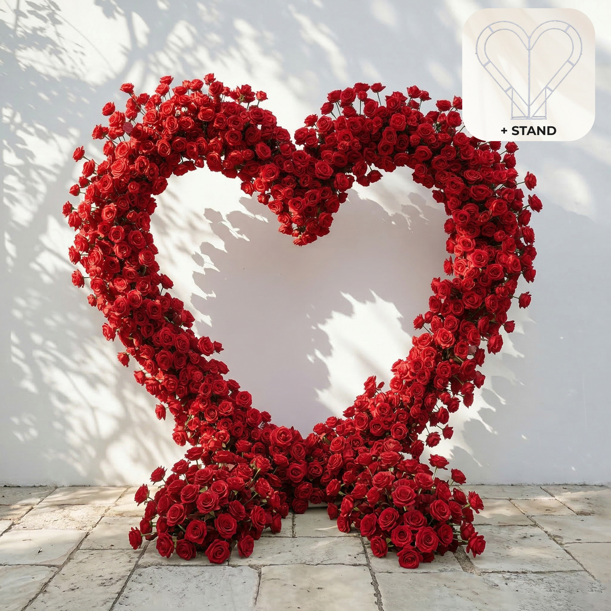 Nymera: Luxury Red Rose Heart Arch Decor for Proposal and Valentine's Day Events | Ceremony & Event Decor