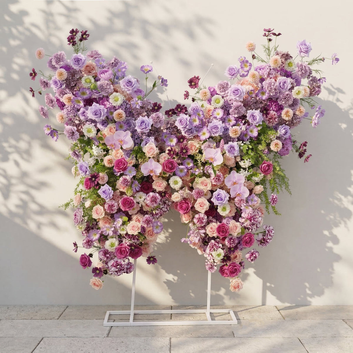 Nyvra: Dreamy Lavender & Purple Butterfly-Shaped Artificial Floral Wall for Garden Wedding & Event | Wedding & Celebration Collection | Free Shipping