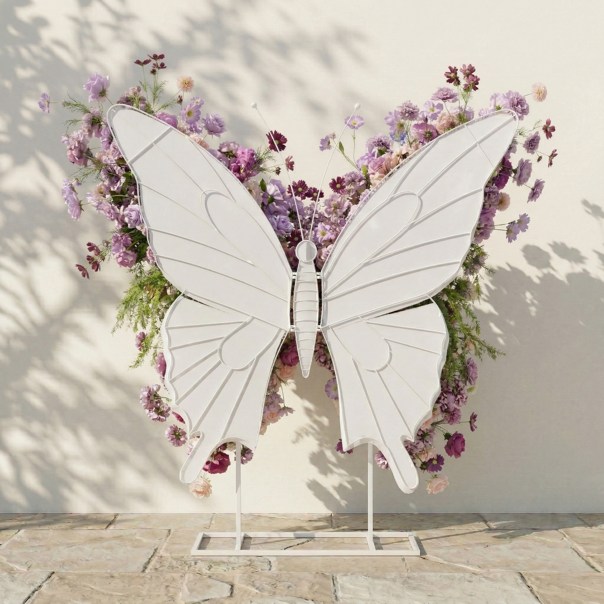 Nyvra: Dreamy Lavender & Purple Butterfly-Shaped Artificial Floral Wall for Garden Wedding & Event | Wedding & Celebration Collection | Free Shipping
