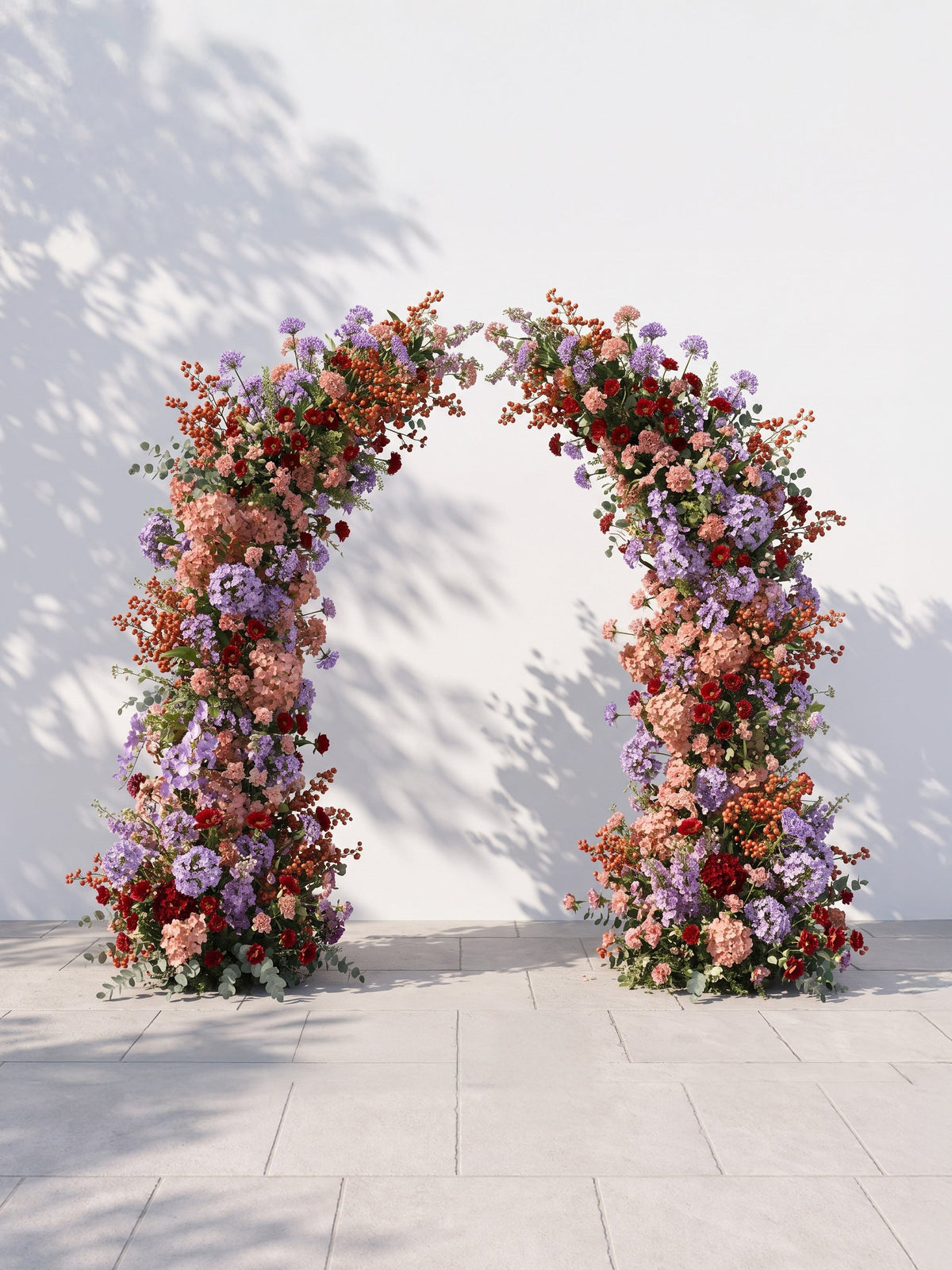 Odellrella Luxury Horn Shaped Flower Arch with Frame for Wedding Party Event Backdrop Decoration — front view