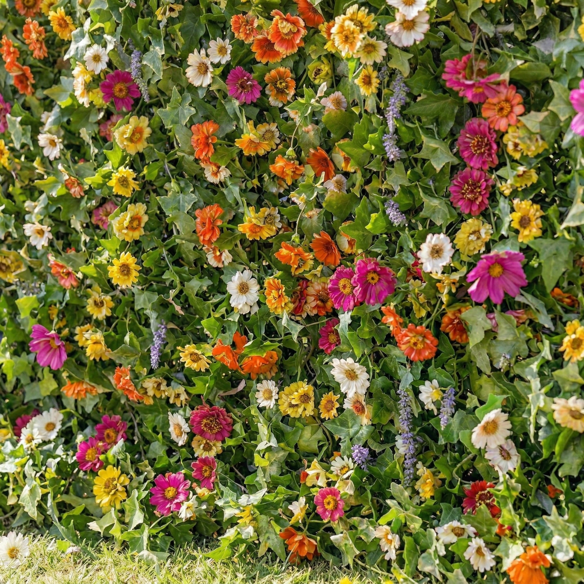 Odette: 5D Multi-Color Wildflower Silk Floral Wall Roll-Up Fabric Backdrop for Natural Garden Weddings & Parties Free Shipping