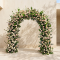 Orellune:Luxury Green and Pink Flower Arch with White Roses for Weddings&Event Decor Including Frame orellune front