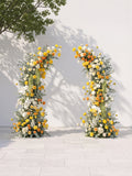 Orellyn Luxury Horn Shaped Flower Arch with Frame for Wedding Party Event Backdrop Decoration — front view