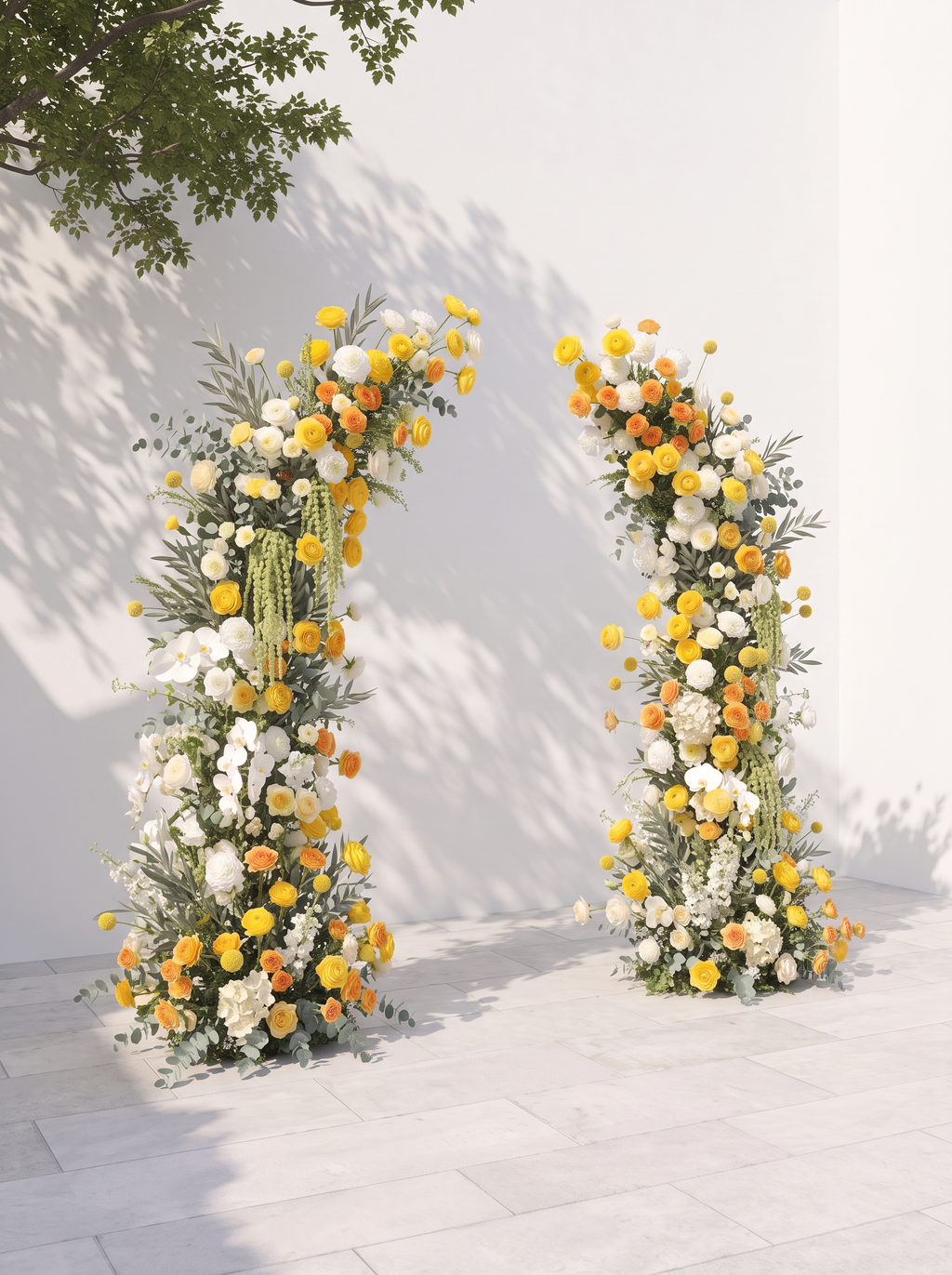 Orellyn Luxury Horn Shaped Flower Arch with Frame for Wedding Party Event Backdrop Decoration — left view