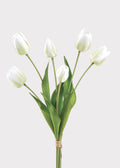 White and Green Fake Tulip Flower Bundle of 6 - 22 | Wedding & Celebration Collection