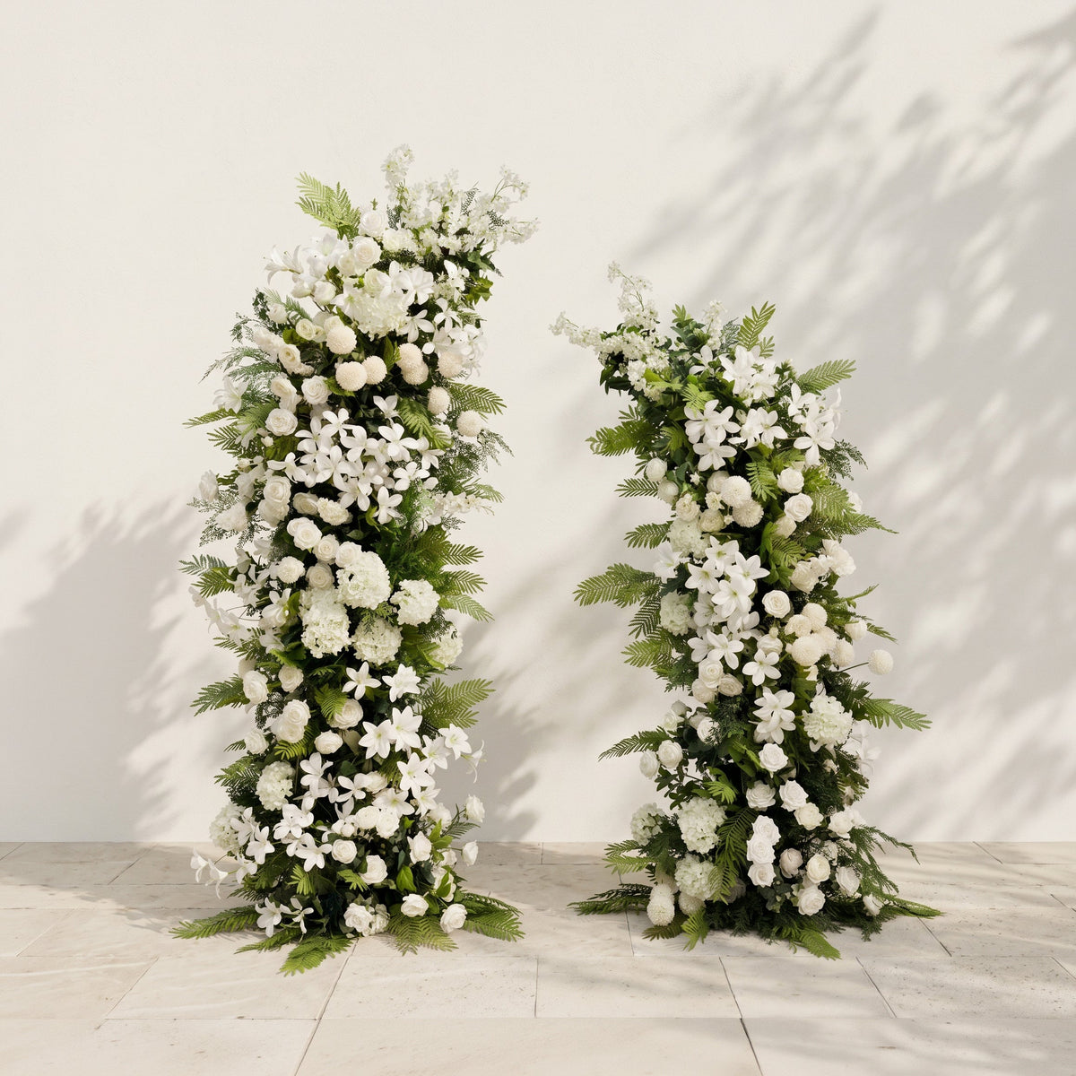 Palelle:Luxury Classic Green &White Color Flower Arch for Weddings&Event Decor Including Frame palelle front