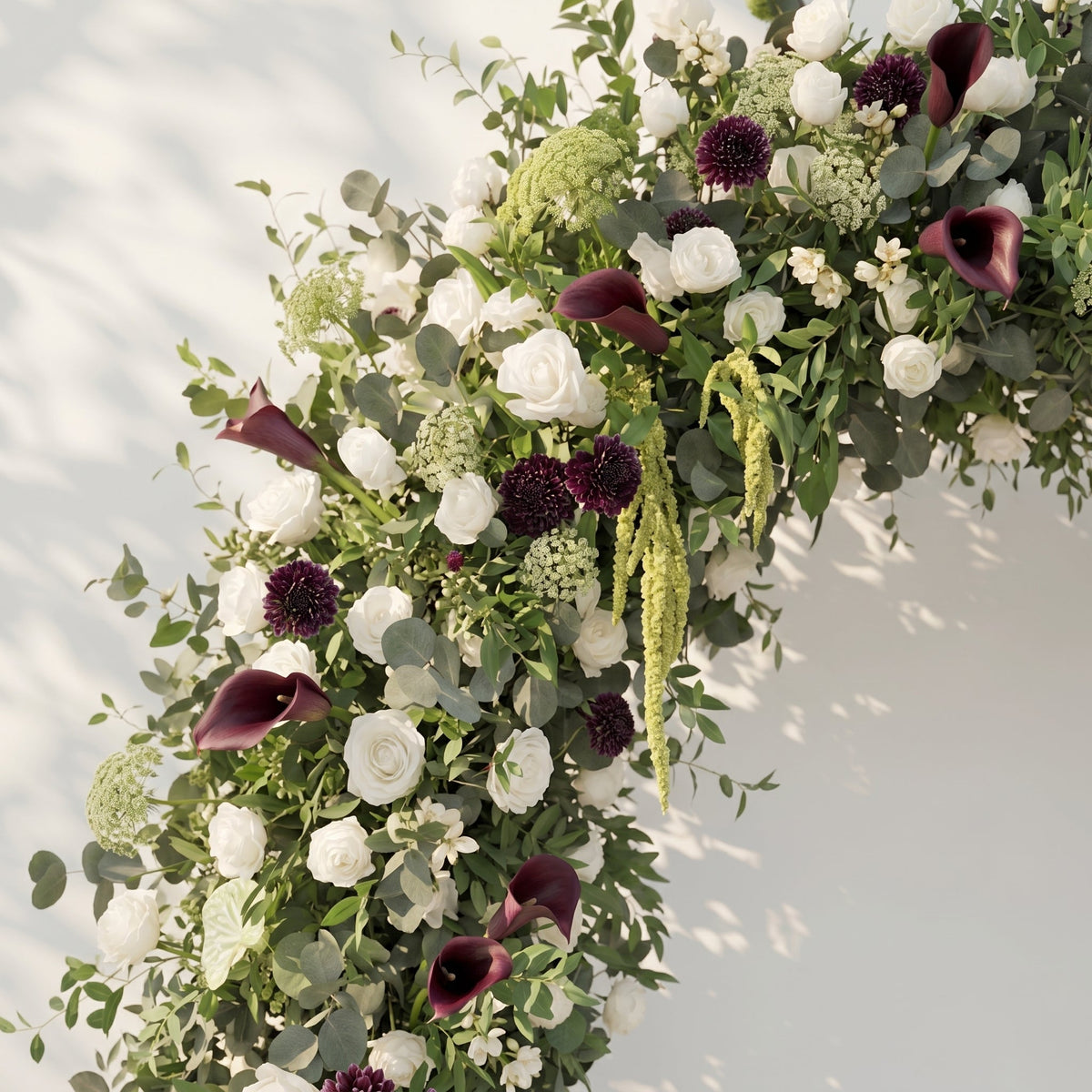 Peria: 2026 Luxury Sage Green and White Roses Flower arch with Callas for Weddings & Events & Events Decor Incuding Frame | Wedding Floral Decor