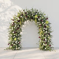 Peria: 2026 Luxury Sage Green and White Roses Flower arch with Callas for Weddings & Events & Events Decor Incuding Frame | Wedding Floral Decor
