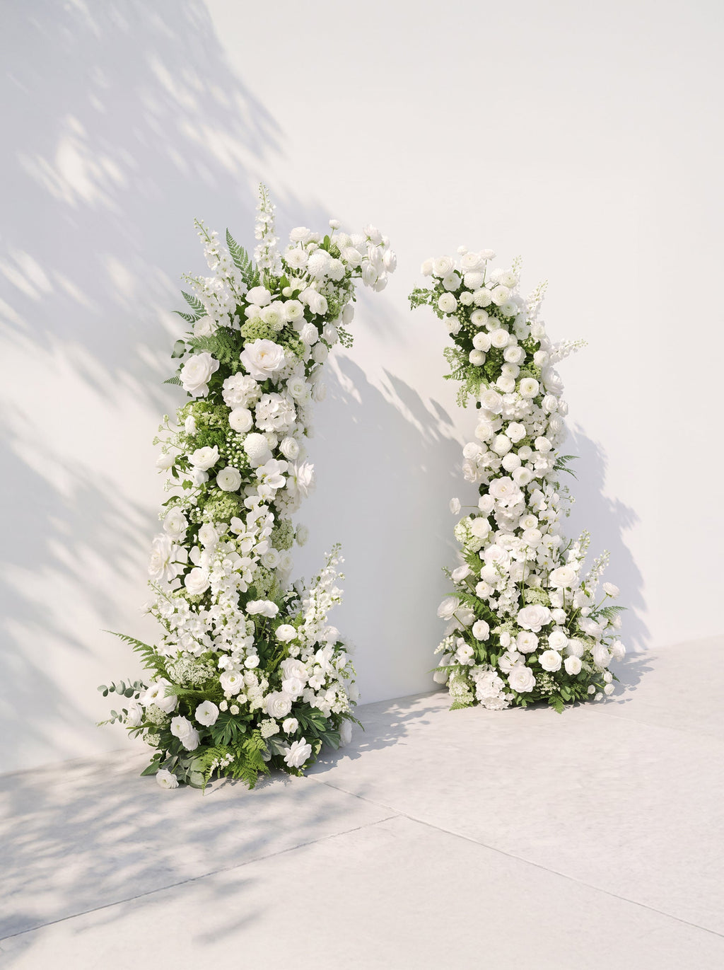 Perrella Luxury Horn Shaped Flower Arch with Frame for Wedding Party Event Backdrop Decoration — left view