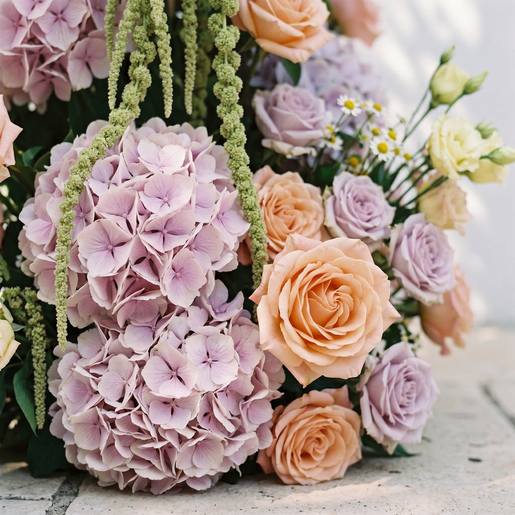 Aurlisse: Luxury Fresh Green & Ivory Wildflower Ground Arch Arrangement for Elegant Garden Weddings & Natural-Inspired Event Decor | Elegant Event Floral Design