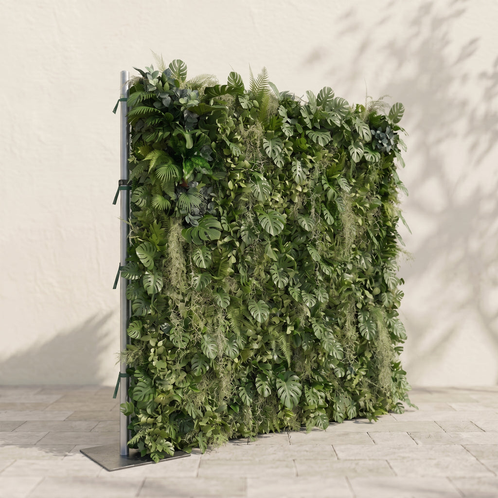 Raelira: Luxury 5D Green Silk Floral Wall Roll-Up Backdrop for Elegant Minimalist Weddings Free Shipping