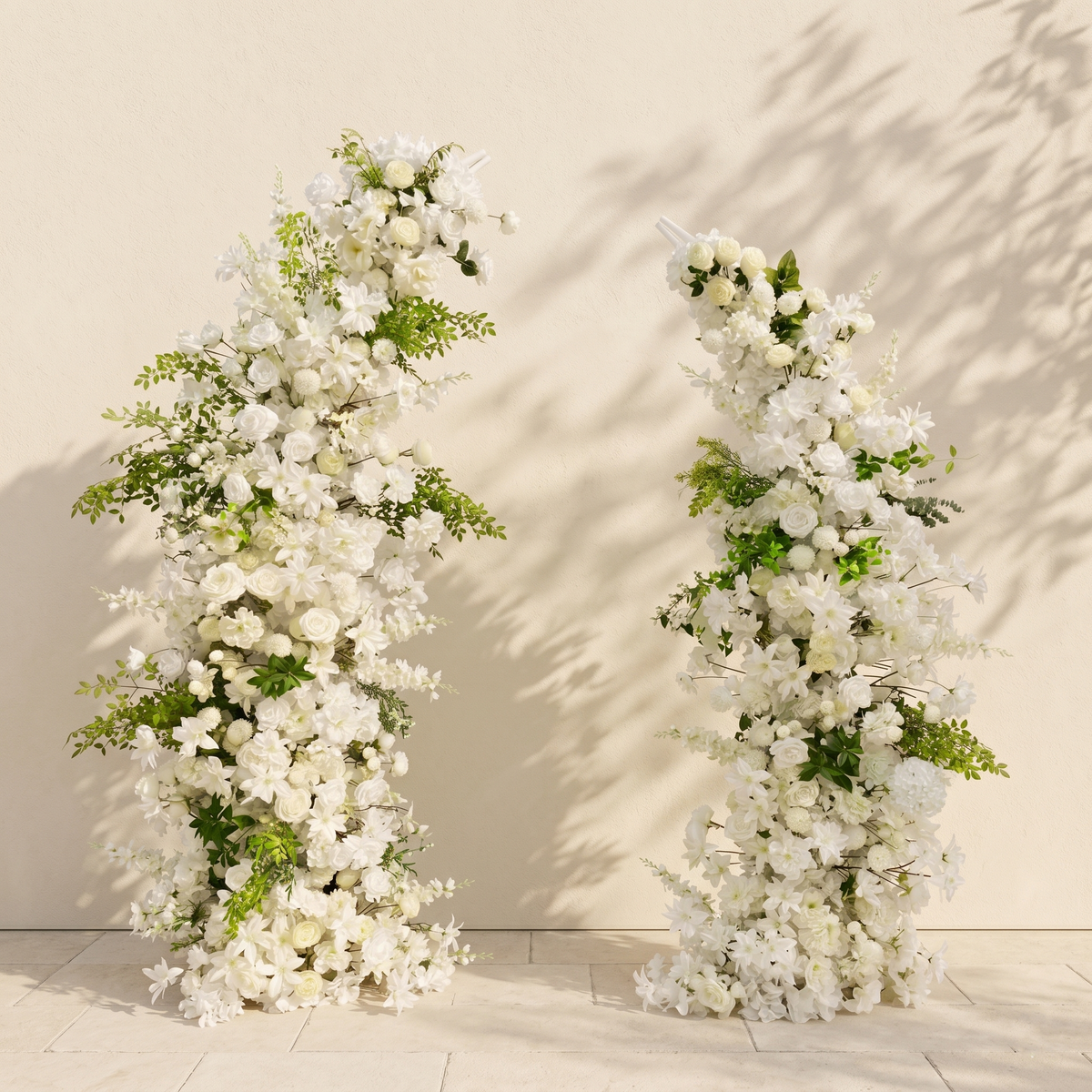 Raelsola:Luxury Classic Green &White Color Flower Arch for Weddings&Event Decor Including Frame raelsola front