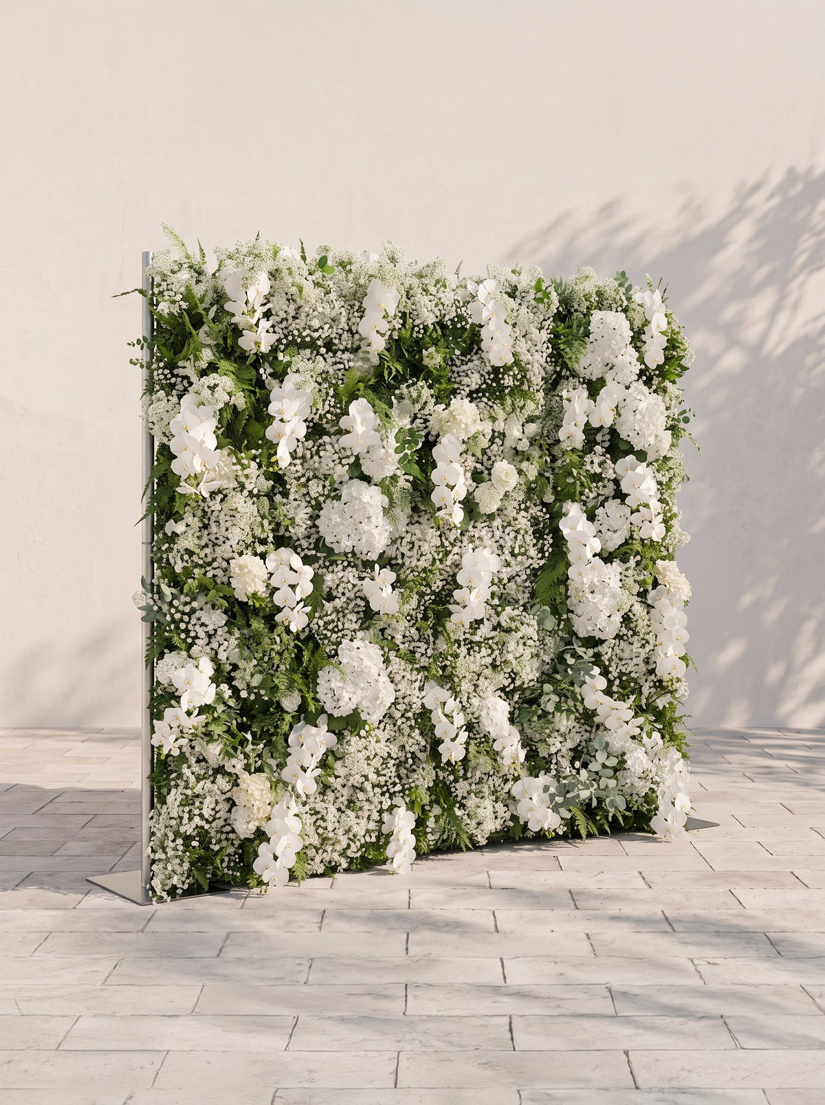 Ralena: 5D Fabric Artificial rolling up curtain flower wall — left view
