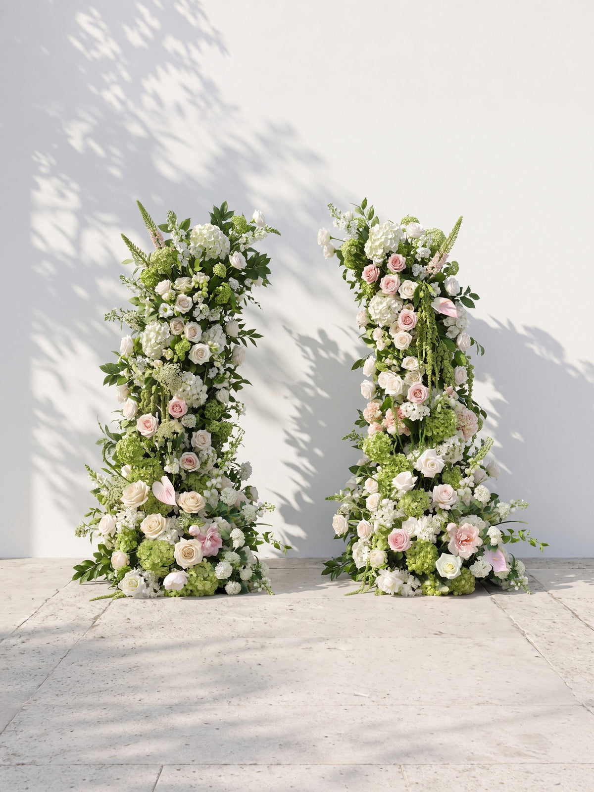 Romyloria Luxury Horn Shaped Flower Arch with Frame for Wedding Party Event Backdrop Decoration — front view