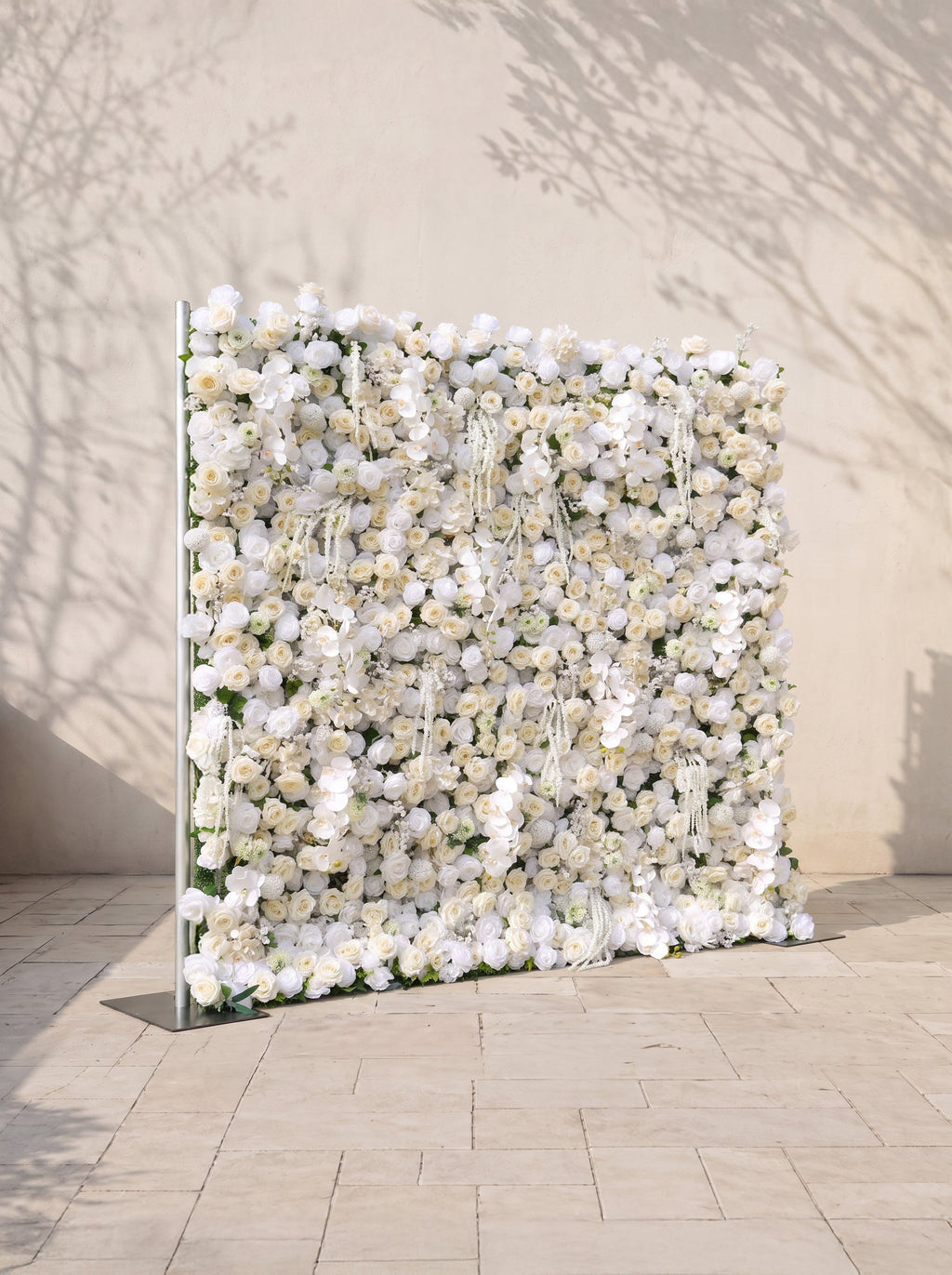 Romyrella 5D Fabric Artificial rolling up curtain flower wall — left view