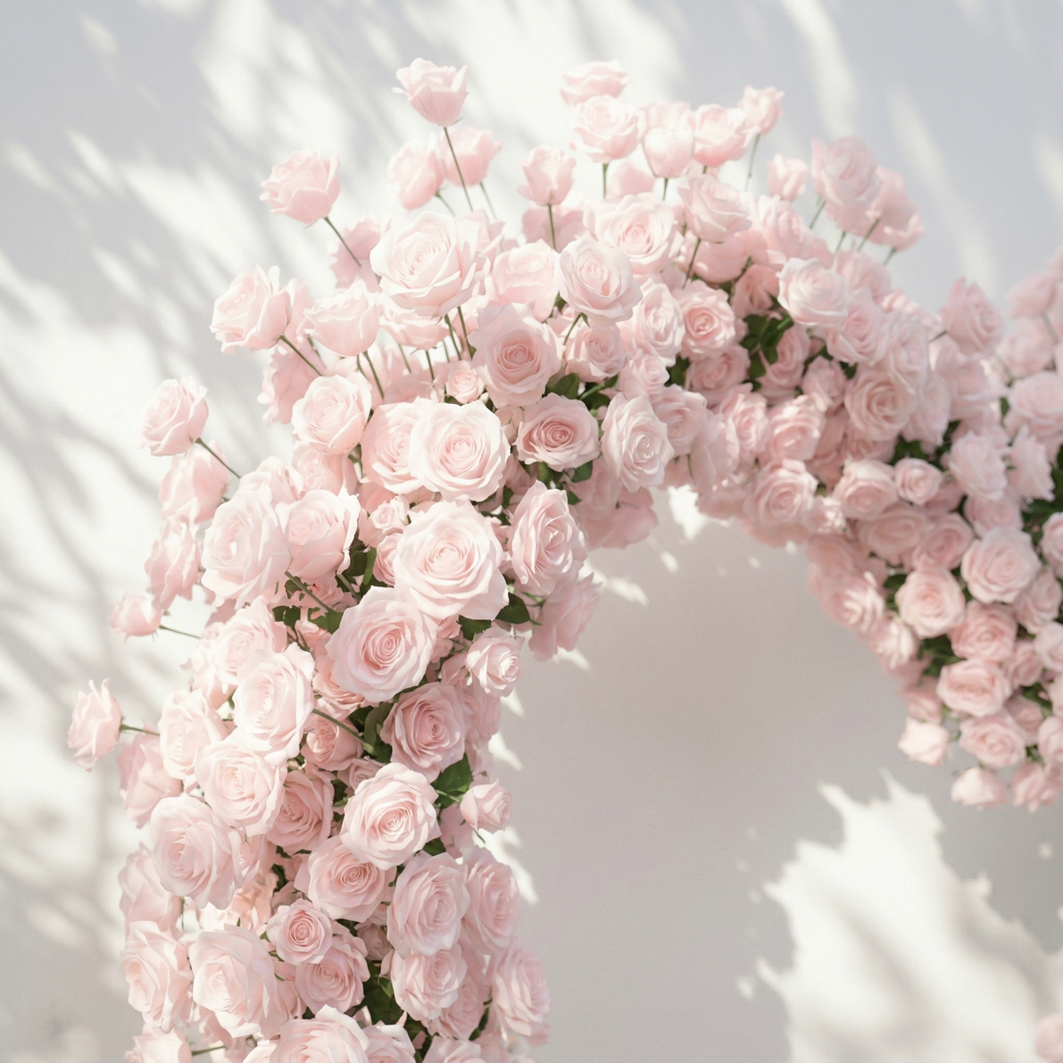 Rosellea: Heart-Shaped Pastel Pink Silk Rose Floral Arch Floral Arrangement for Romantic Weddings & Proposal | Wedding Floral Decor
