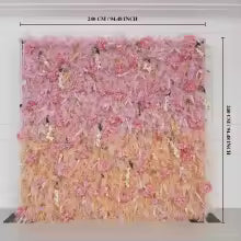 Uflower Wedding Backdrop Decor Reed Pampas Grass Pink Feather Cloth Artificial Flower Wall Fabric Plant Wall Party Layout Props