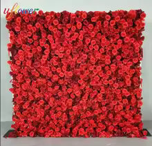 Outdoor Artificial Flower Wedding Backdrop Wall Luxury Corlorful Roses Green Plants Flora Wall for Wedding Birthday Party Decor