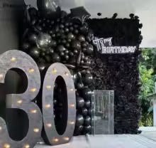 5D Black Rose Artificial Flower Wall Rose Fabric Floral Wall Outdoor Wedding Backdrop Decoration Party Event Birthday Props
