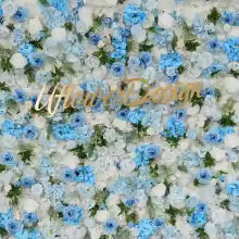 Uflower Blue White Rose Peony Hydrangea Silk Artificial Flower Wall Party Props Custom Wedding Backdrop Decor Window Display