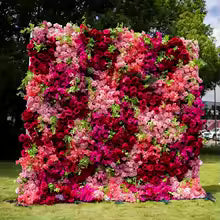 Rose Peony hydrangea Rolling Up Cloth Curtain Luxuy Flower Wall Event Party Wedding Backdrop Decor Milan Turf Fabric Plant Wall