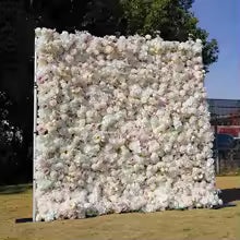 Rose Peony hydrangea Rolling Up Cloth Curtain Luxuy Flower Wall Event Party Wedding Backdrop Decor Milan Turf Fabric Plant Wall