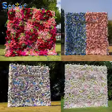 Rose Peony hydrangea Rolling Up Cloth Curtain Luxuy Flower Wall Event Party Wedding Backdrop Decor Milan Turf Fabric Plant Wall