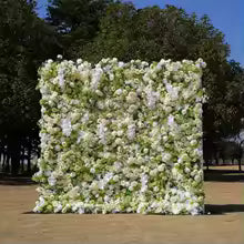 Rose Peony hydrangea Rolling Up Cloth Curtain Luxuy Flower Wall Event Party Wedding Backdrop Decor Milan Turf Fabric Plant Wall