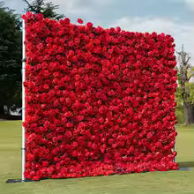 Rose Peony hydrangea Rolling Up Cloth Curtain Luxuy Flower Wall Event Party Wedding Backdrop Decor Milan Turf Fabric Plant Wall