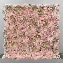 Rose Peony hydrangea Rolling Up Cloth Curtain Luxuy Flower Wall Event Party Wedding Backdrop Decor Milan Turf Fabric Plant Wall