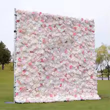 Rose Peony hydrangea Rolling Up Cloth Curtain Luxuy Flower Wall Event Party Wedding Backdrop Decor Milan Turf Fabric Plant Wall